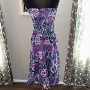 100% cotton Strapless Smocked Summer Dress